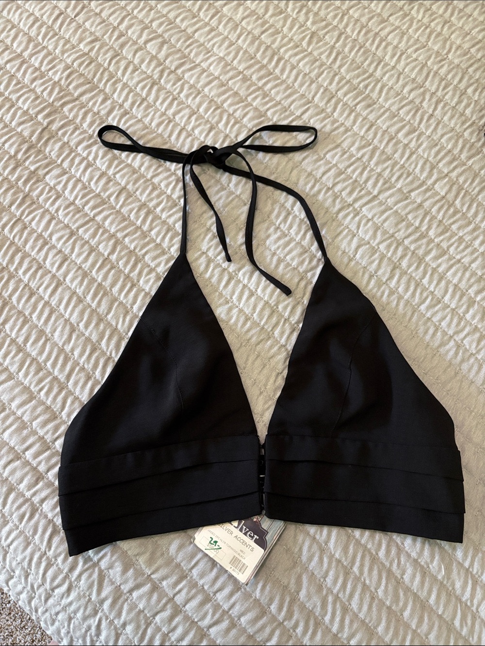 Blue Blush Black Halter Crop Top